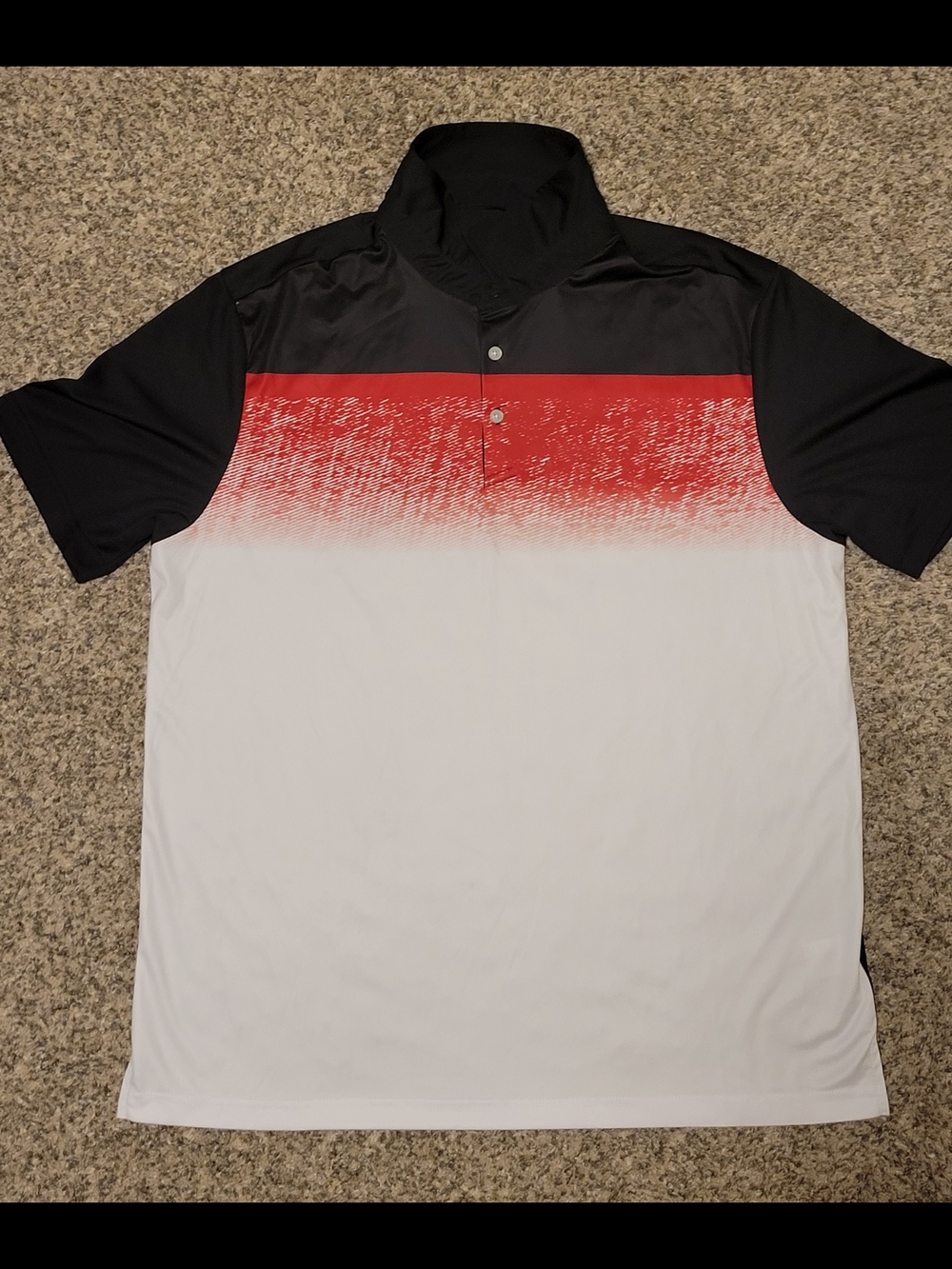 Sligo Men's Colorblock Polo in Black, Red & White